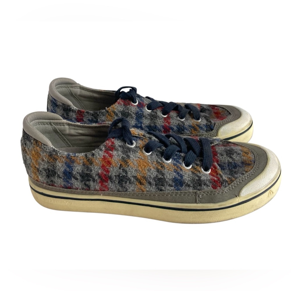 Keen Elsa IV Plaid Lace Lifestyle Casual Sneaker Shoe Blue Grey Womens Size 7.5